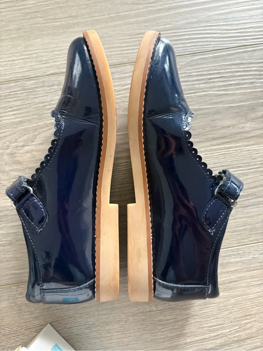 Elephantito navy blue patent leather Mary Jane girls shoe size 1.5